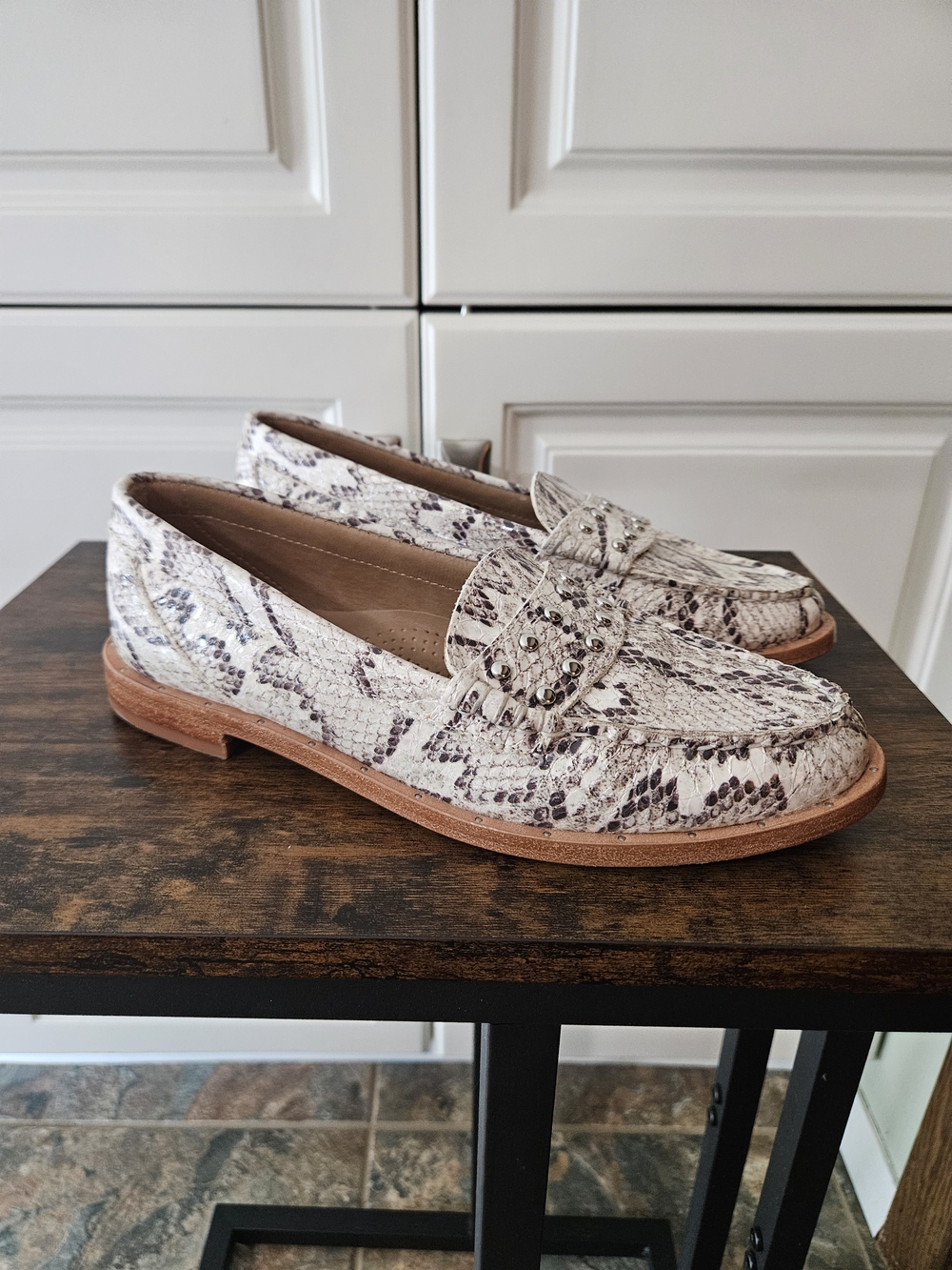 Weejuns Polly Studded Snakeskin Loafers Edgy Maximalist Avant Garde Statement